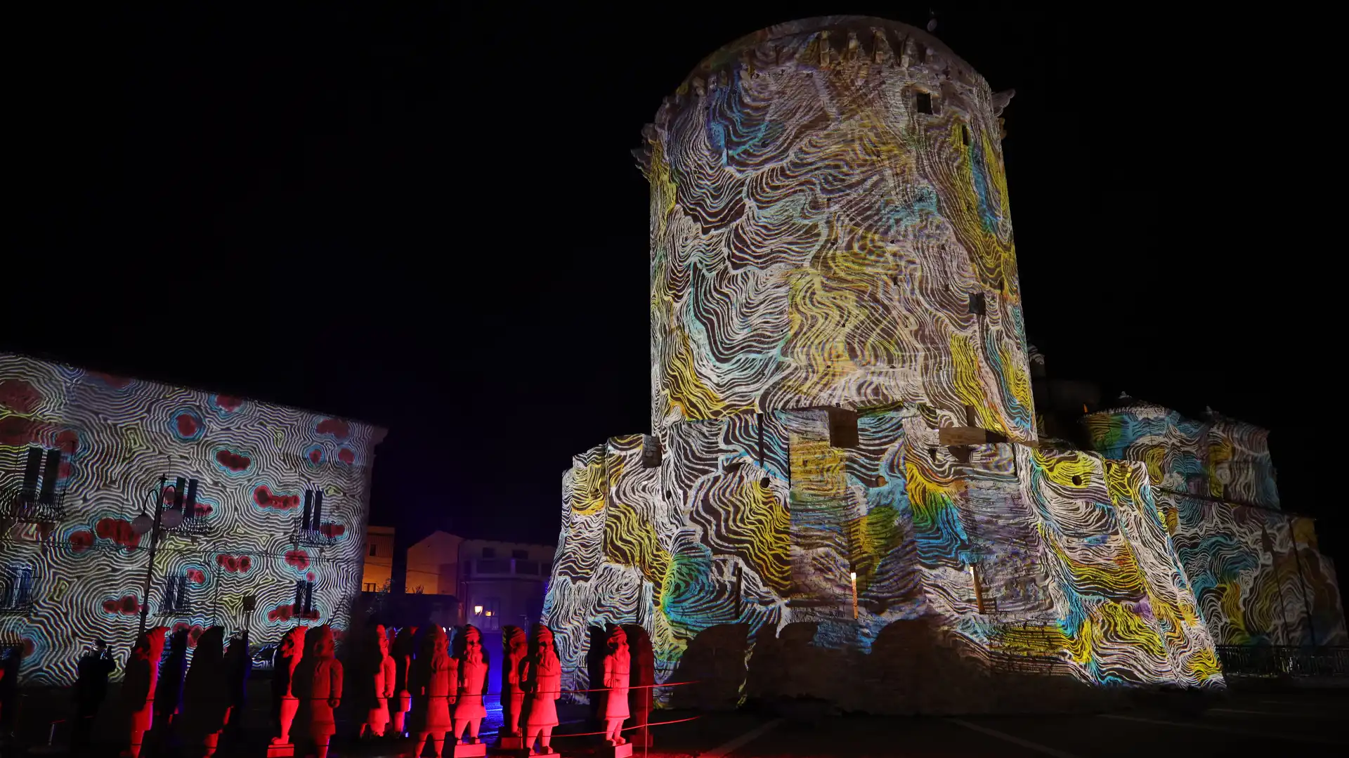 Installazione di projection mapping di Onirica Lights